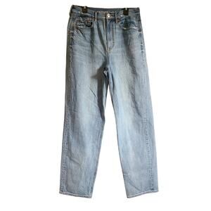 American Eagle Baggy Jean Womens 8 R Blue Light Wash High Rise Denim Relaxed